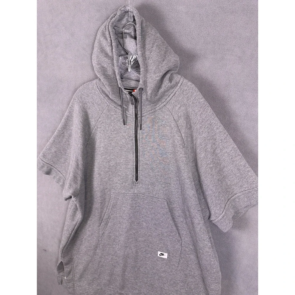 Nike Womens XL Sportswear Modern Poncho 1/2 Zip Hoodie Box Logo 803610-091 Read!